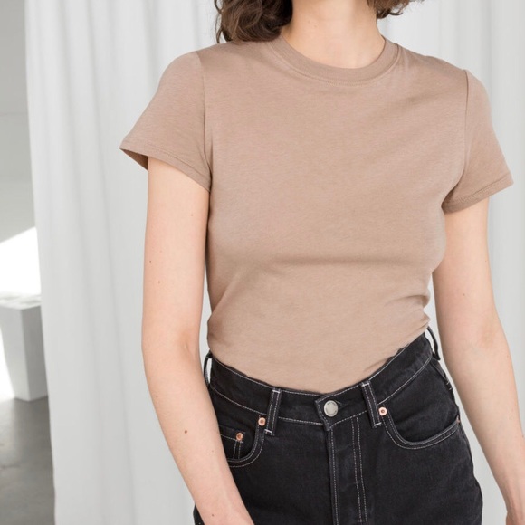 & Other Stories Tops - And Other Stories Beige Brown Tee